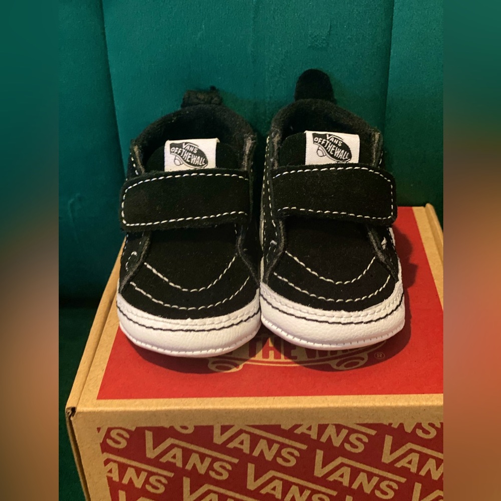 Vans Ska8 Hi Black crib bootie. Size 3c